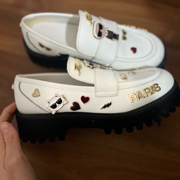Karl Lagerfeld White Loafers - Picture 6 of 6